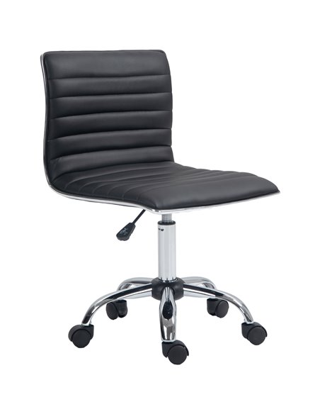 Vinsetto Adjustable Swivel Office Chair with Chrome Base, Black 921-075V70BK - pic 56169 | FastDaddyshop