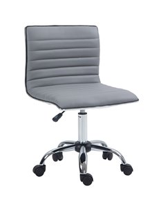 Vinsetto Adjustable Swivel Office Chair with Chrome Base, Light Grey 921-075V70LG