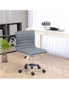 Vinsetto Adjustable Swivel Office Chair with Chrome Base, Light Grey 921-075V70LG 2