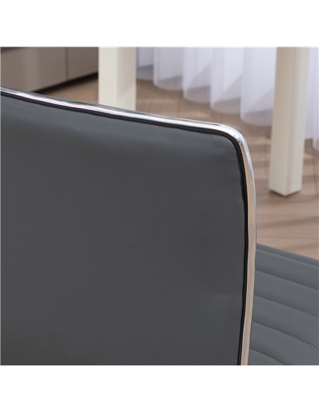 Vinsetto Adjustable Swivel Office Chair with Armless Mid-Back in PU Leather and Chrome Base - Dark Grey 921-075V70CG - pic 56194 | FastDaddyshop
