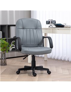 Vinsetto Swivel Executive PU Leather Office Chair, Grey 921-691V00GY 2