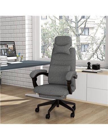 Vinsetto Reclining Office Chair, High Back Computer Chair, Dark Grey 921-253V71CG