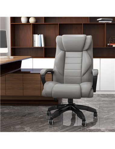 Vinsetto Executive Office Chair with 6-Point Massage, High Back Swivel Seat with Extra Padding, Ergonomic Tilt, Grey 921-321V70G