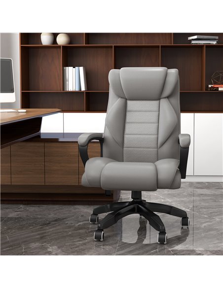 Vinsetto Executive Office Chair with 6-Point Massage, High Back Swivel Seat with Extra Padding, Ergonomic Tilt, Grey 921-321V70G - pic 56223 | FastDaddyshop