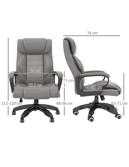 Vinsetto Executive Office Chair with 6-Point Massage, High Back Swivel Seat with Extra Padding, Ergonomic Tilt, Grey 921-321V70G - pic 56224 | FastDaddyshop