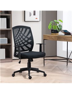 HOMCOM Ergonomic Height Adjustable Mesh Office Chair, Black 921-702V70BK 2
