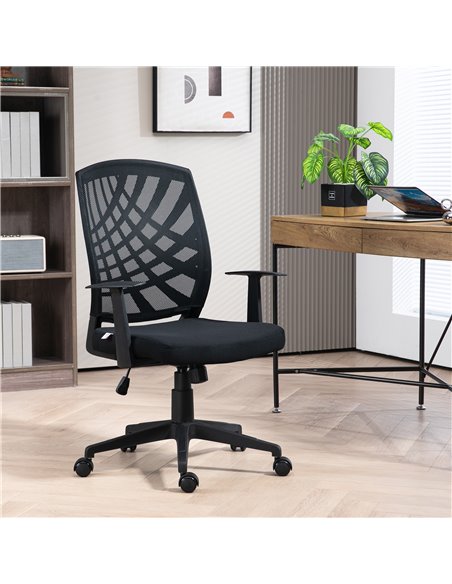 HOMCOM Ergonomic Height Adjustable Mesh Office Chair, Black 921-702V70BK - pic 56232 | FastDaddyshop