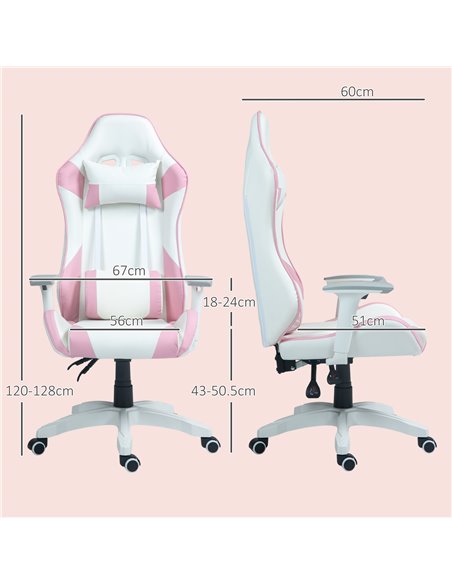 HOMCOM Gaming Chair, Racing Gamer Chair, Reclining Faux Leather Computer Chair with Headrest, Lumber Support, 3D Armrests, Adjus - pic 56251 | FastDaddyshop