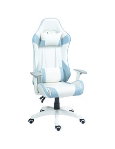 HOMCOM Racing Gamer Chair, Reclining Faux Leather Computer Chair, Light Blue 921-720V70LB