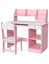ZONEKIZ Two-Piece Kids Desk and Chair Set with Storage, for Ages 5-8 Years - Pink 312-107V80PK