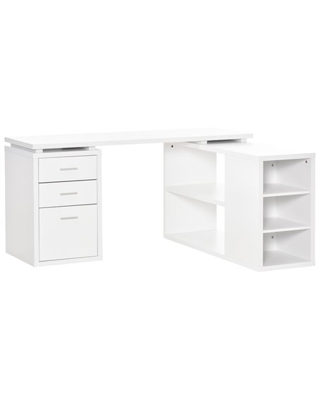 HOMCOM L-Shaped Home Office Corner Computer Desk, White 836-365 - pic 56304 | FastDaddyshop