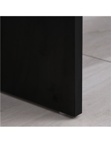 HOMCOM Modern Computer Work Desk Table Study w/ Shelf Drawer Standing Writing Station Display Stylish Storage Compact Black 836-