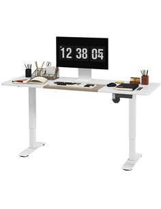 Vinsetto Electric 140 x 70cm Height Adjustable Sit Stand Desk, White 920-071V70WT