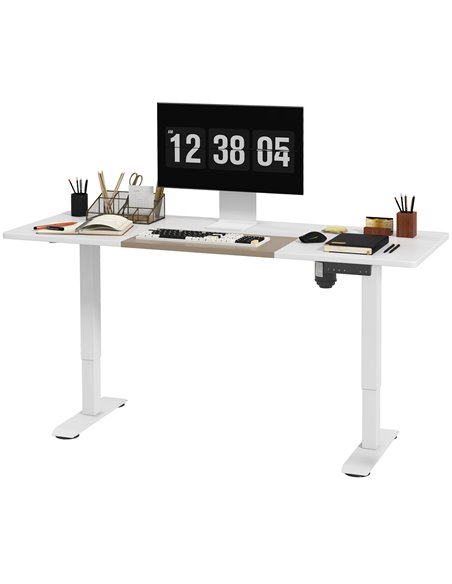 Vinsetto Electric 140 x 70cm Height Adjustable Sit Stand Desk, White 920-071V70WT - pic 56465 | FastDaddyshop
