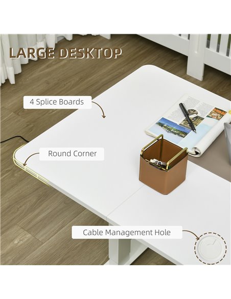 Vinsetto Electric Standing Desk, 140 x 70cm Height Adjustable Sit Stand Desk with 4 Memory Smart Panel, Stand Up Desk for Home O - pic 56470 | FastDaddyshop