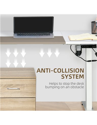 Vinsetto Electric Standing Desk, 140 x 70cm Height Adjustable Sit Stand Desk with 4 Memory Smart Panel, Stand Up Desk for Home O
