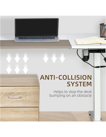 Vinsetto Electric Standing Desk, 140 x 70cm Height Adjustable Sit Stand Desk with 4 Memory Smart Panel, Stand Up Desk for Home O - pic 56472 | FastDaddyshop