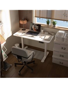Vinsetto Electric Height Adjustable Standing Desk, White 838-427V70WT 2