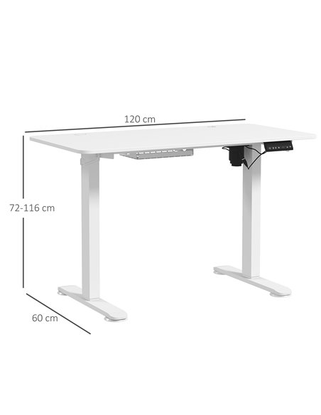 Vinsetto Electric Desk, Height Adjustable Standing Desk with 3 Memory Settings, Collision Avoidance and Overheat Protection 838- - pic 56476 | FastDaddyshop