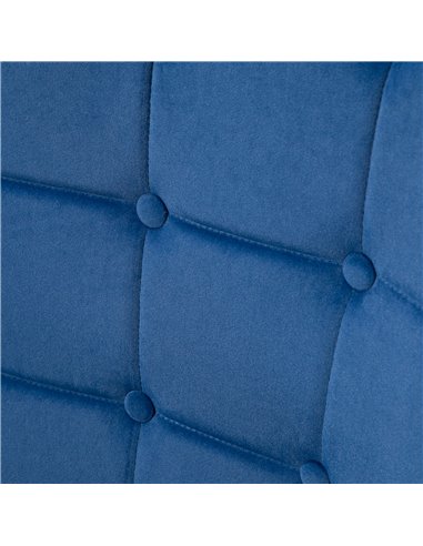 HOMCOM Upholstered Armchair w/ Footstool Set, Modern Button Tufted Accent Chair w/ Gold Tone Steel Legs, Wingback Chair, Dark Bl