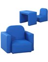 HOMCOM Toddler 2-in-1 Sofa Chair for Playroom, Blue 310-021V70BU
