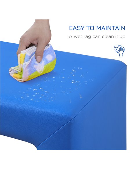 HOMCOM Toddler 2-in-1 Sofa Chair for Playroom, Comfortable Child's Armchair for Relaxation & Play, Blue 310-021V70BU - pic 56558 | FastDaddyshop