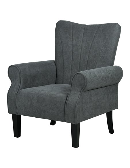 HOMCOM Upholstered Accent Chair with High Back, Rolled Arms and Wood Legs, Soft Thick Padded Armchair, Grey 839-877V70CG - pic 56564 | FastDaddyshop