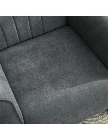 HOMCOM Upholstered Accent Chair with High Back, Rolled Arms and Wood Legs, Soft Thick Padded Armchair, Grey 839-877V70CG