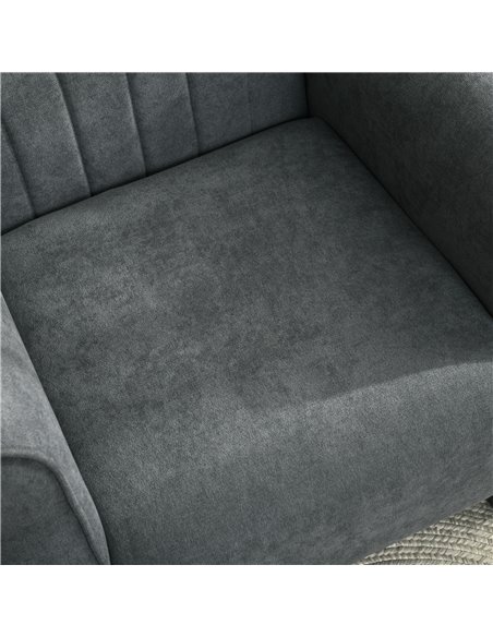 HOMCOM Upholstered Accent Chair with High Back, Rolled Arms and Wood Legs, Soft Thick Padded Armchair, Grey 839-877V70CG - pic 56572 | FastDaddyshop