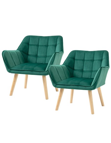 HOMCOM Set of 2 Armchair Accent Chair, Vanity Chair, Green 833-P061 - pic 56573 | FastDaddyshop