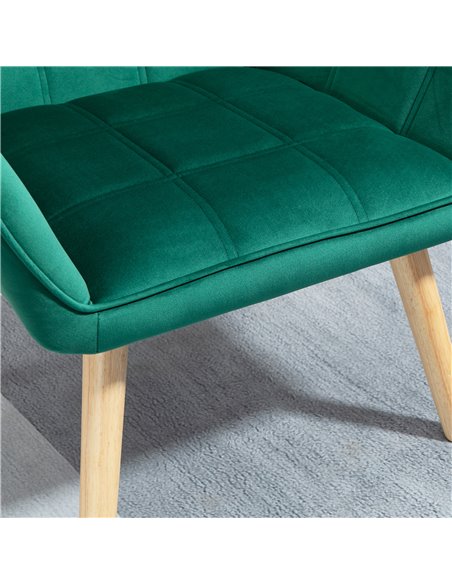 HOMCOM Armchair Accent Chair, Vanity Chair with Wide Arms, Slanted Back, Padding, Wooden Legs, Home Furniture Seating, Set of 2  - pic 56579 | FastDaddyshop