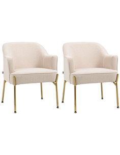 HOMCOM Elegant Accent Chair, Armchair for Living Room, White 839-P034