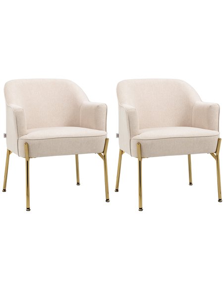 HOMCOM Elegant Accent Chair, Armchair for Living Room, White 839-P034 - pic 56591 | FastDaddyshop