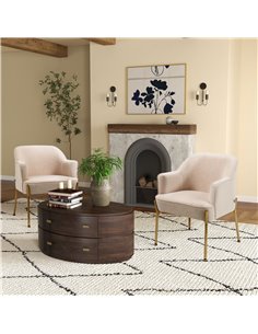 HOMCOM Elegant Accent Chair, Armchair for Living Room, White 839-P034 2