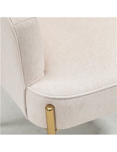 HOMCOM Elegant Accent Chair, Armchair for Living Room, Vanity Chair with Gold Metal Legs, Soft Padded Seat, Set of 2, White 839-