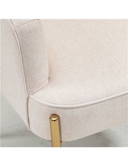 HOMCOM Elegant Accent Chair, Armchair for Living Room, Vanity Chair with Gold Metal Legs, Soft Padded Seat, Set of 2, White 839- - pic 56598 | FastDaddyshop
