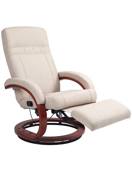 HOMCOM Swivel Recliner Chair with Extended Footrest, Beige 839-849V70BG - pic 56600 | FastDaddyshop