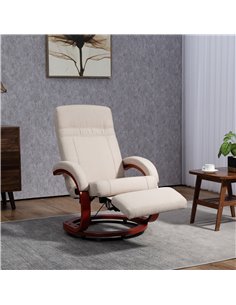 HOMCOM Swivel Recliner Chair with Extended Footrest, Beige 839-849V70BG 2