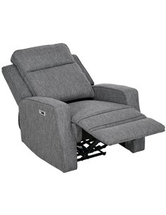 HOMCOM Electric Recliner Armchair with Adjustable Leg Rest, Charcoal Grey 833-987V71CG