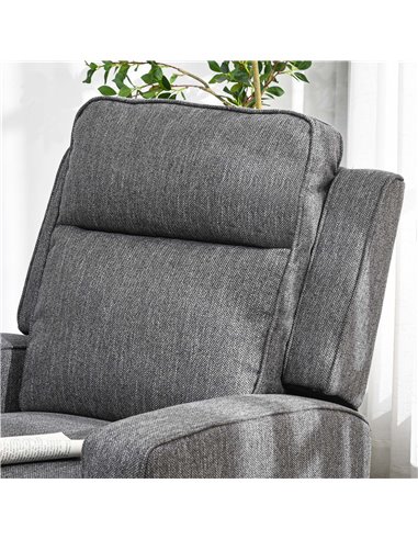 HOMCOM Electric Recliner Armchair, Recliner Chair with Adjustable Leg Rest, USB Port, Charcoal Grey 833-987V71CG