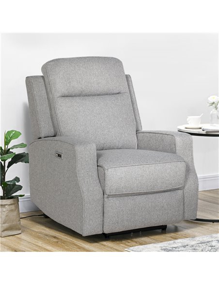 HOMCOM Electric Recliner Armchair, Recliner Chair with Adjustable Leg Rest, USB Port, Grey 833-987V71GY - pic 56628 | FastDaddyshop