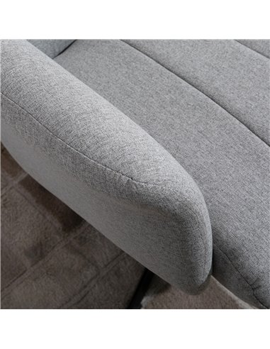 HOMCOM Linen Fabric Recliner and Ottoman Set, Swivel Leisure Lounge Chair with Footstool, 135° Adjustable Backrest and Thick Foa