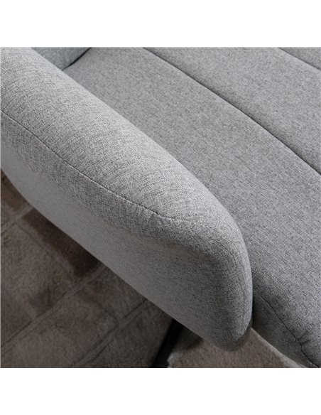 HOMCOM Linen Fabric Recliner and Ottoman Set, Swivel Leisure Lounge Chair with Footstool, 135° Adjustable Backrest and Thick Foa - pic 56652 | FastDaddyshop