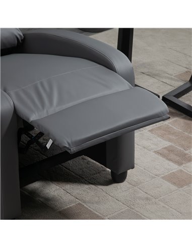 HOMCOM Reclining Massage Chair, Faux Leather with Footrest, Remote Control, for Lounge, Bedroom, Cinema, Grey 700-143V70GY