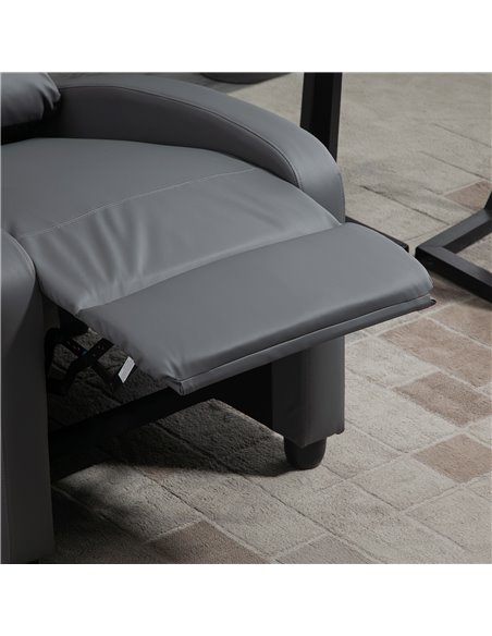 HOMCOM Reclining Massage Chair, Faux Leather with Footrest, Remote Control, for Lounge, Bedroom, Cinema, Grey 700-143V70GY - pic 56662 | FastDaddyshop