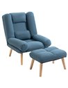 HOMCOM 3-Position Adjustable Recliner with Ottoman, Blue 839-307V70BU