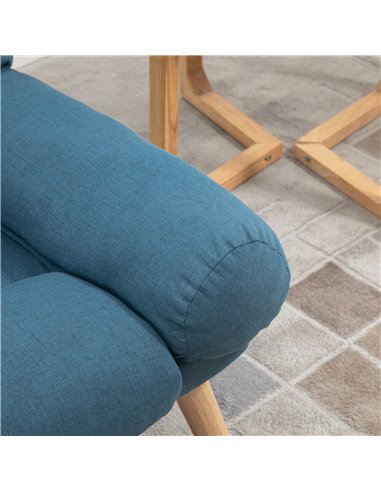 HOMCOM Occasional Recliner with Ottoman, 3-Position Adjustable Linen Fabric Reclining Lounger, Lazy Cushioned Sofa Chair with Fo