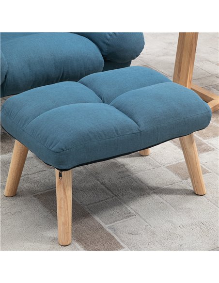 HOMCOM Occasional Recliner with Ottoman, 3-Position Adjustable Linen Fabric Reclining Lounger, Lazy Cushioned Sofa Chair with Fo - pic 56671 | FastDaddyshop