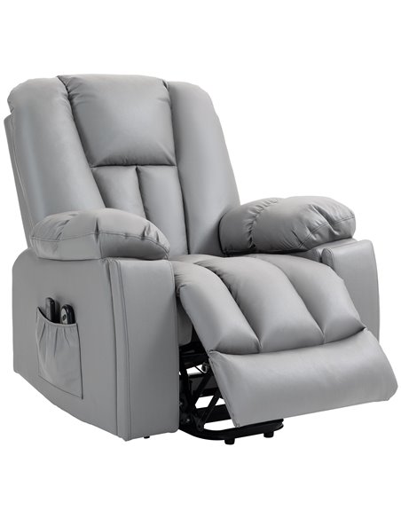 HOMCOM Lift Chair, Riser and Recliner Chair with Vibration Massage, Charcoal Grey 713-159V70CG - pic 56690 | FastDaddyshop