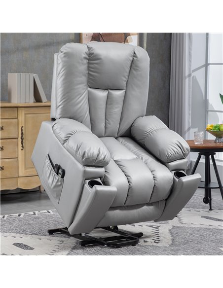 HOMCOM Lift Chair, Riser and Recliner Chair with Vibration Massage, Charcoal Grey 713-159V70CG - pic 56691 | FastDaddyshop